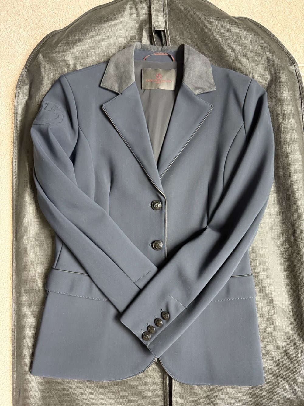 Cavalleria Toscana GP Competition Show Jacket Black Womens SZ 42 Blue NWOT - Picture 8 of 14